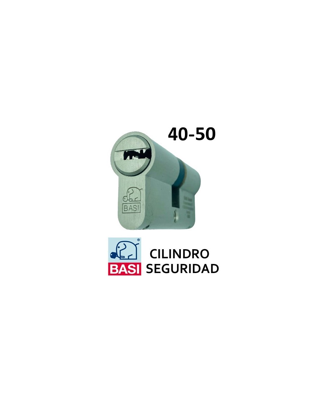 BASI CILINDRO SEGURIDAD DOBLE EMBRAGUE 40X50 NIQ