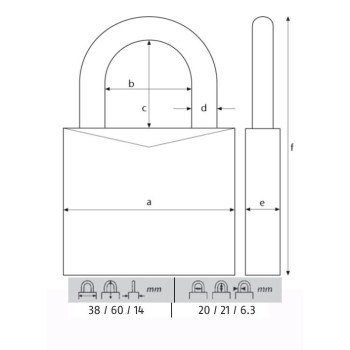 ABUS CANDADO 713/60MM. KA LLAVES IGUALES