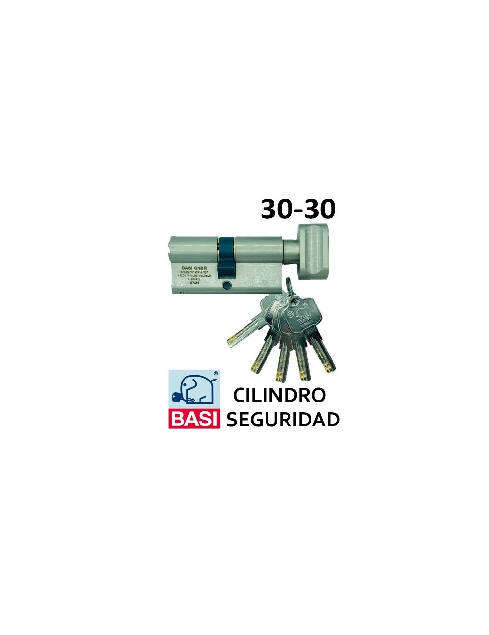 BASI CILINDRO SEGURIDAD POMO 30X50 NIQ
