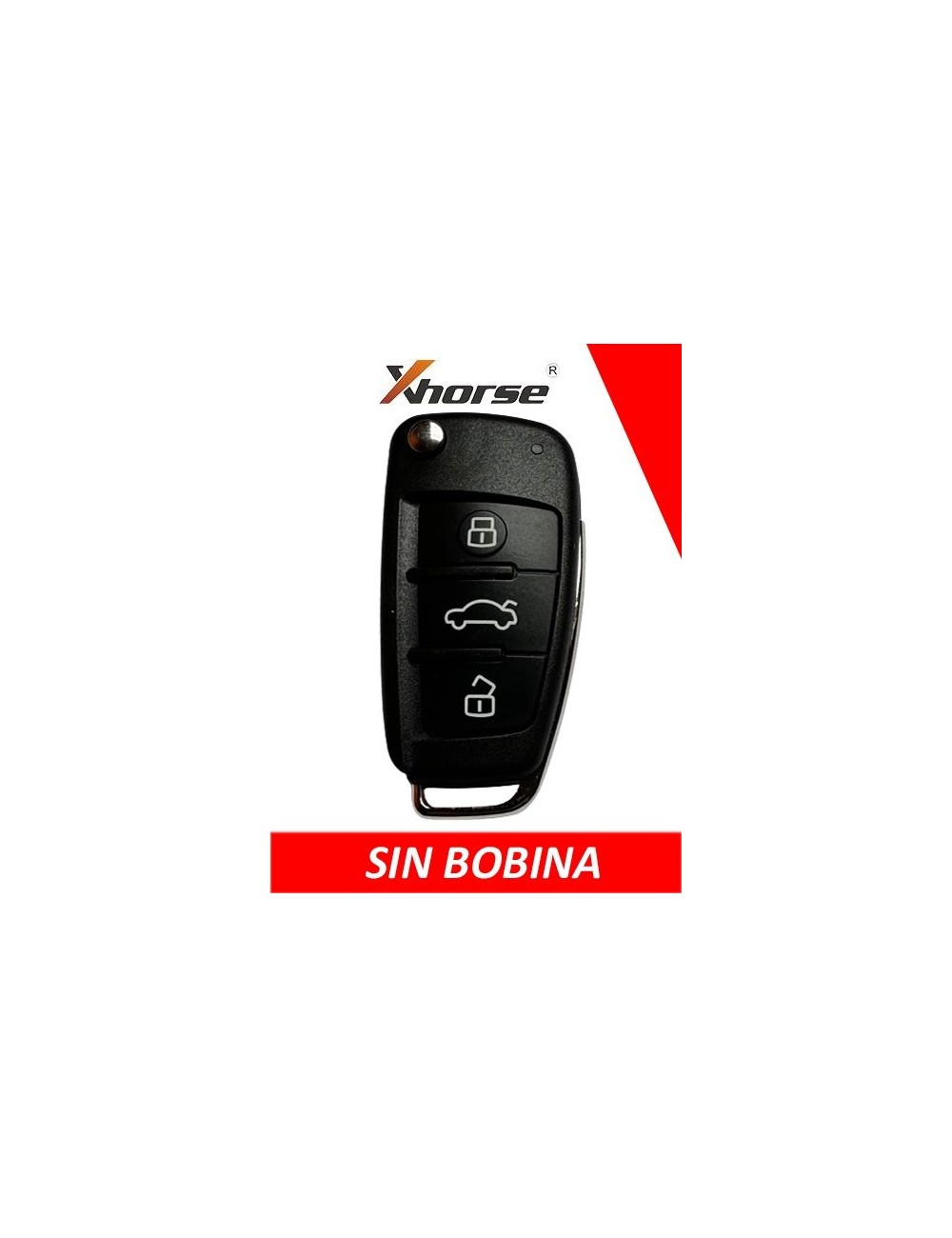 XH03RC - TELEMANDO PLEGABLE 3 BOTONES XHORSE TIPO AUDI SIN BOBINA