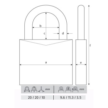 ABUS CANDADO TITALIUM 20MM. 54TI/20