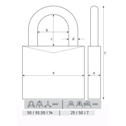 ABUS CANDADO TITALIUM 50MM ARCO L 54TI/50HB50