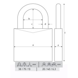 ABUS CANDADO 713/40HB40MM. ARCO L